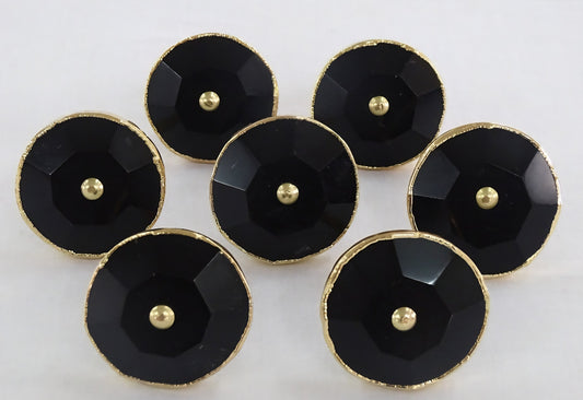 Vakre, sorte Obsidian Gold Electroplated knotter , 6 pack, 50x50mm