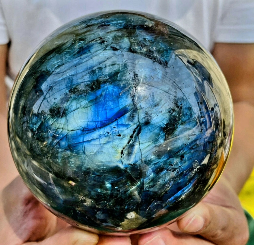 XXL Labradorite Spheres -  ca. 13.5-14cm - 3.5 - 4.0kg