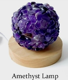 Vakre og dekorative Krystallamper i kuledesign, Mørk Ametyst , 9 - 10cm