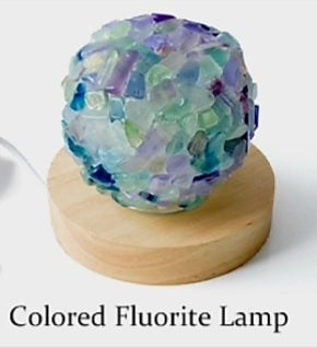 Vakre og dekorative Krystallamper i kuledesign, Fluoritt 9- 10cm