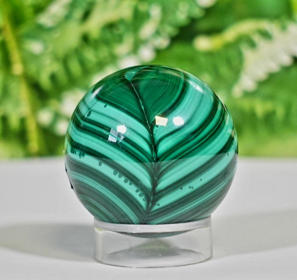 Vakker Medium Malachite Sphere Krystallkule , 35 - 40mm, SMALL