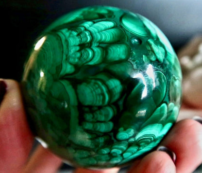 Superflott High Quality MALACHITE Sphere ( Krystallkule ) , Large 65-70mm