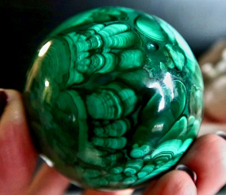 Superflott High Quality MALACHITE Sphere ( Krystallkule ) , Large 65-70mm