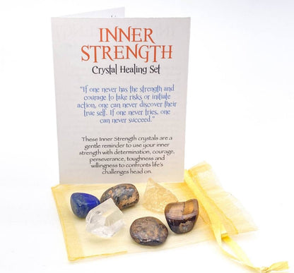 NEW MEDITATION CRYSTAL STONE HEALING SET ( 6 Stones ), INNER STRENGTH “Believe in yourself and all that you are "