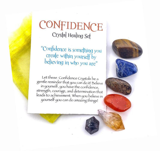 NEW MEDITATION CRYSTAL STONE HEALING SET ( 7 Stones ), “ CONDFIDENCE is something you create within yourself by believing in who you are”