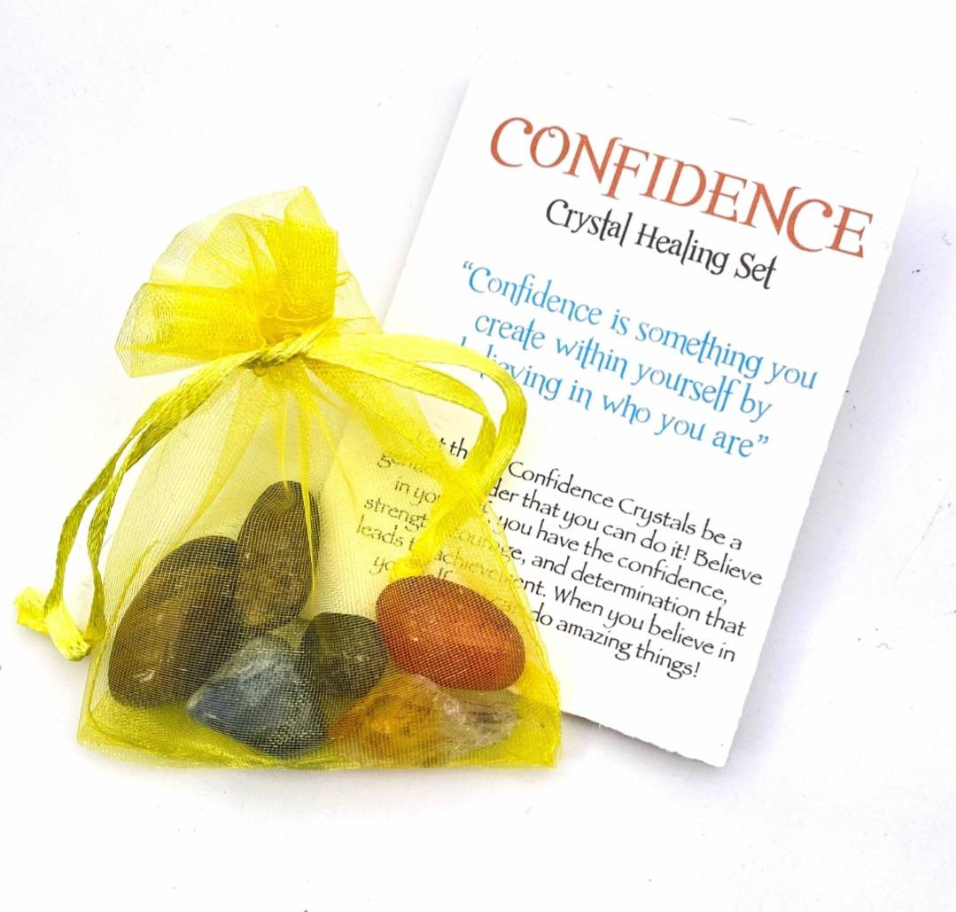 NEW MEDITATION CRYSTAL STONE HEALING SET ( 7 Stones ), “ CONDFIDENCE is something you create within yourself by believing in who you are”