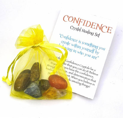 NEW MEDITATION CRYSTAL STONE HEALING SET ( 7 Stones ), “ CONDFIDENCE is something you create within yourself by believing in who you are”
