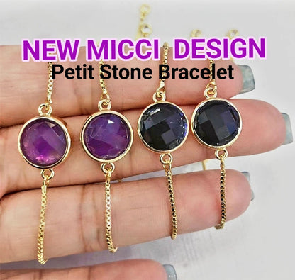 Nye MICCI Design Petit Armbånd, Gold Electroplated m/justerbar lenke - 6 Stentyper