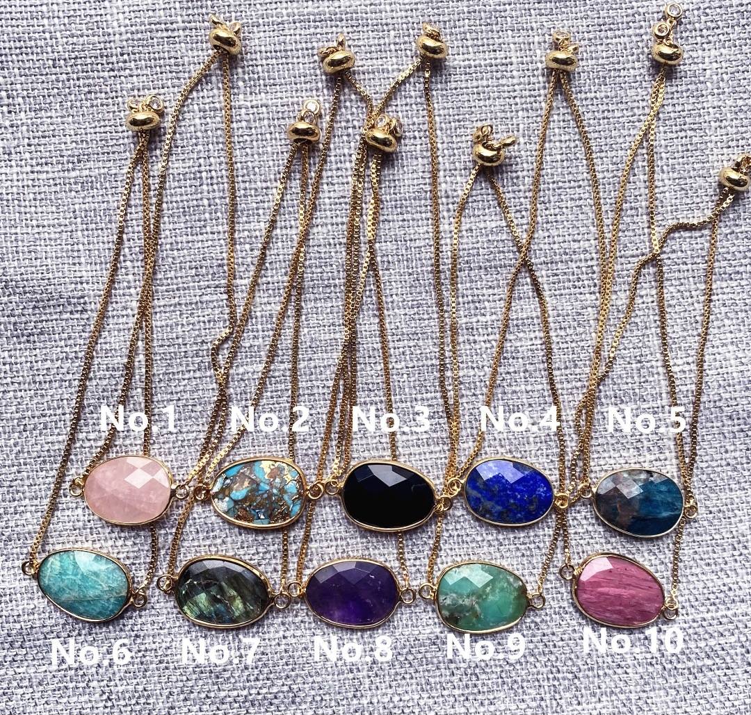 MICCI Design Armbånd , Gold Electroplated m/ Justerbar lenke - 10 Stentyper