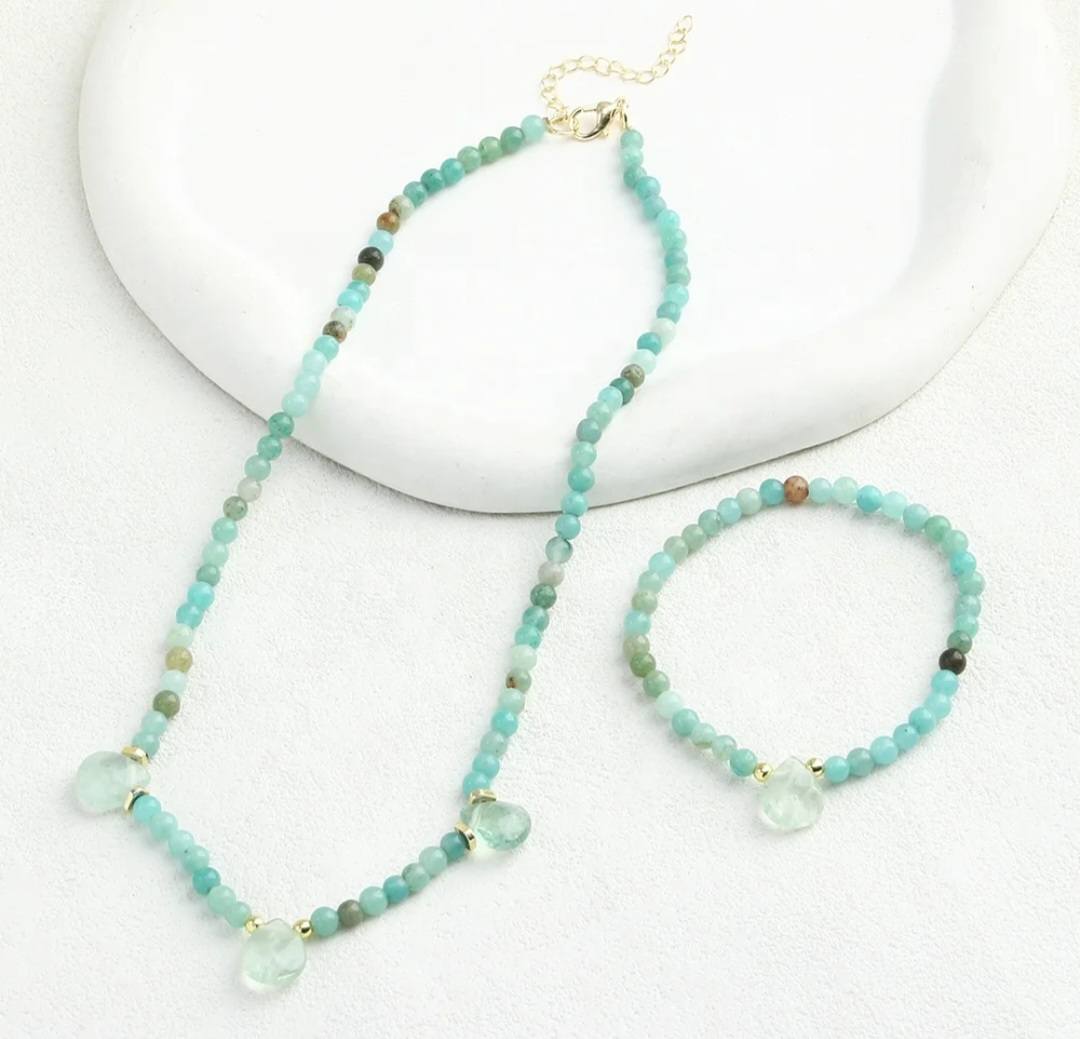 Nye Natural Stone Kjede + Armbånd fra MICCI DESIGN, Amazonite + Decor