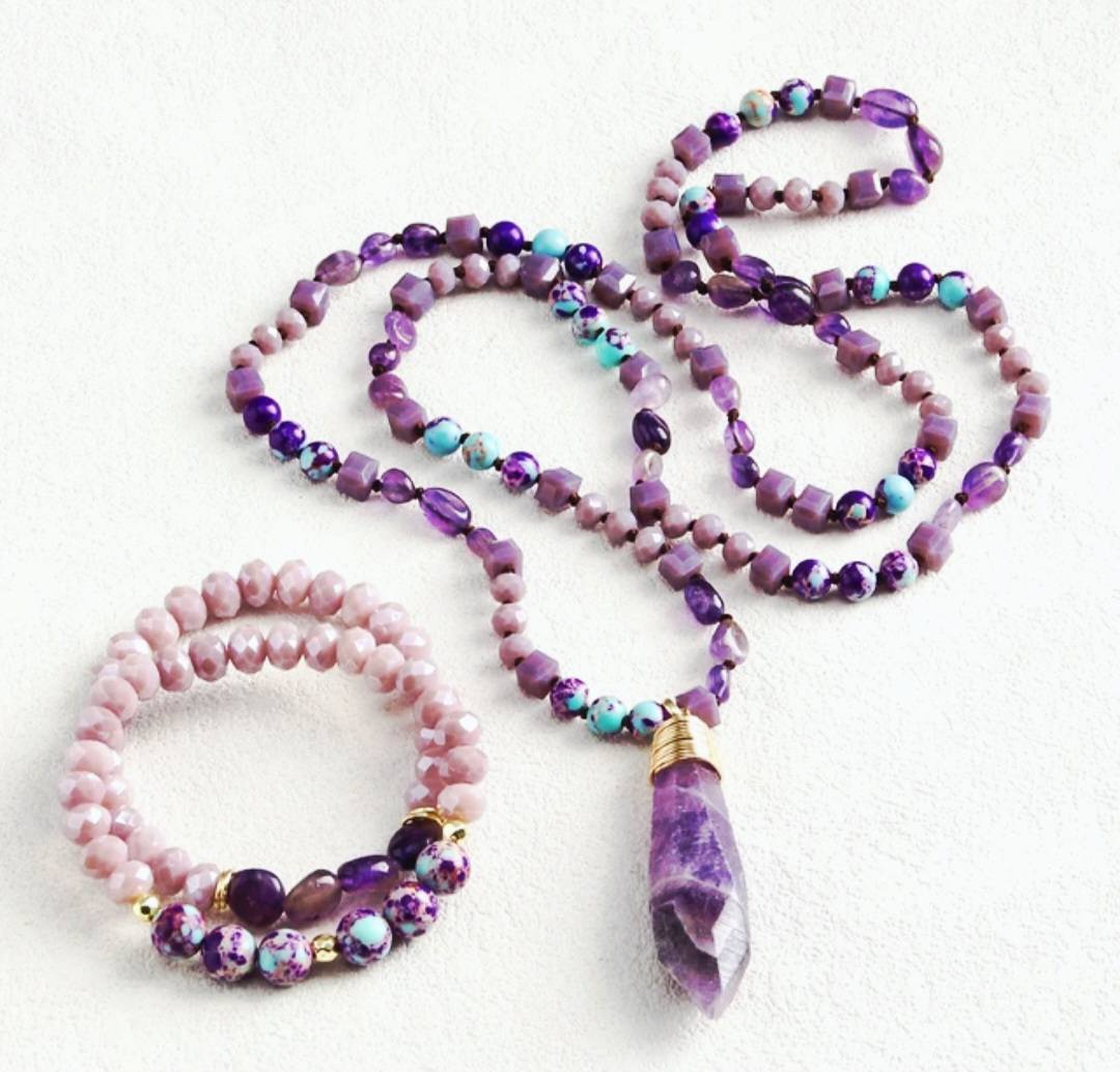 Nye Natural Stone Kjede + Armbånd fra MICCI DESIGN, Ametyst + Decor