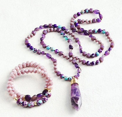 Nye Natural Stone Kjede + Armbånd fra MICCI DESIGN, Ametyst + Decor