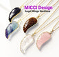 Nye MiCCI Design Angel Wings Necklace., Gold Electroplated - 5 stentyper