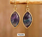 Nye MICCI DESIGN natural Fluorite Øredobber, 30mm Gold Electroplated