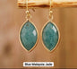 Nye MICCI DESIGN natural Blue Malaysia JADE Øredobber, 30mm Gold Electroplated