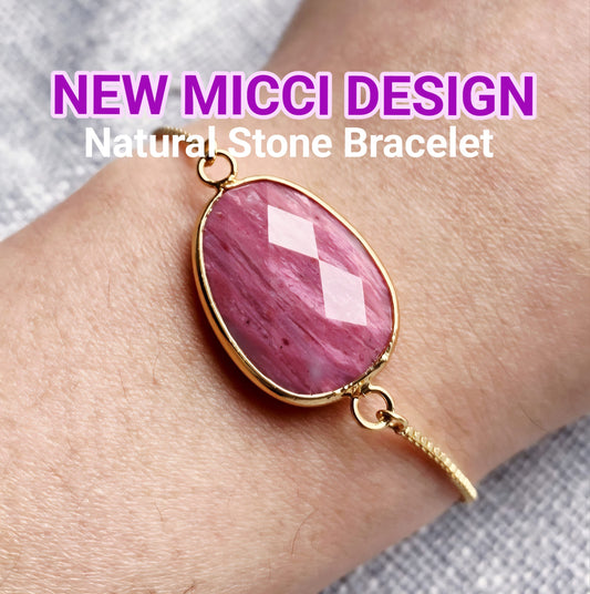 MICCI Design Armbånd , Gold Electroplated m/ Justerbar lenke - 10 Stentyper