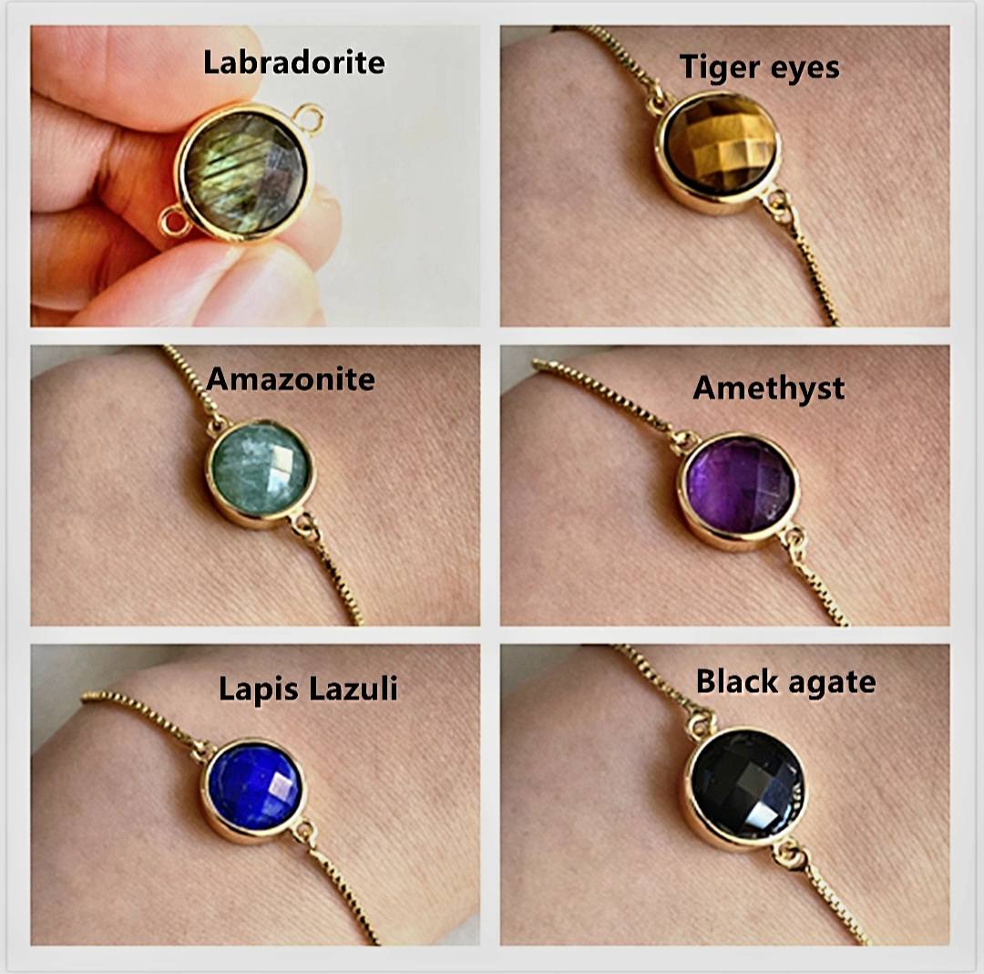 Nye MICCI Design Petit Armbånd, Gold Electroplated m/justerbar lenke - 6 Stentyper