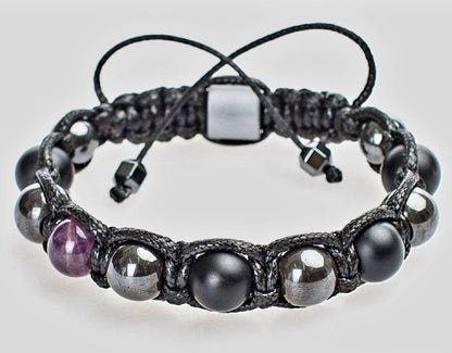 KAMPANJE/Trendy og Exclusivt Shambhala ArmbÅnd, Ametyst, Black Onyx, Hematite Unisex og justerbare