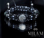 KAMPANJE/Trendy og Exclusivt Shambhala ArmbÅnd ,  Sort Obsidian, Hematite Bracelet  , unisex og justerbare