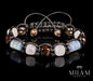 New Design / Trendy og Exclusivt Shambhala ArmbÅnd, Rose Quartz, Garnet, Labradorite, Smoky Quartz -  Unisex - Just