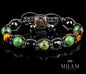 New Design / Trendy og Exclusivt Shambhala ArmbÅnd, Black Tourmaline • Fuchsite Stone • Tiger eye •  Jade Onyx