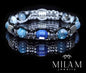 Trendy og Exclusivt Shambhala ArmbÅnd , Blue Kyanite og Lapis Lazuli, unisex og justerbare