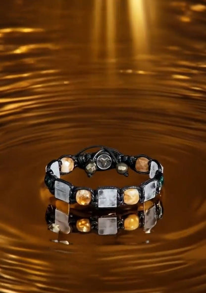 New 2025 Design / Trendy og Exclusivt Shambhala Armbånd,&nbsp; Pyrite Abundance Bracelet – Zodiac Protection Talisman with Citrine, Quartz Seraphinite, Power, Abudance, Protection, High Vibrations