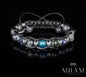 New 2025 Design / Trendy og Exclusivt Shambhala Armbånd - Men & Woman bracelet w/Apatite, Sodalite, seraphinite, black moonstone