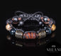 New Design / Trendy og Exclusivt Shambhala Armbånd, Red, Blue Stone Design- unisex , Justerbart