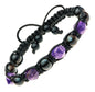 MÅNEDENS UTVALGTE / Trendy og eksklusivt Chambhala Armbånd, Amethyst • Astrophyllite• Unisex Bracelet for Men and Women. Men's Bracelet. Purple-black stones, 8 mm beaded bracelet