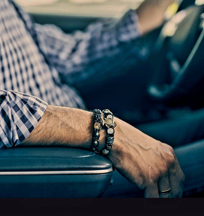 New 2025 Design / Trendy og Exclusivt Shambhala Armbånd, Pisces Zodiac Bracelet – Aquamarine, Turquoise, Hawk’s Eye, Apatite Citrine - Spiritual, Protection, Intuition