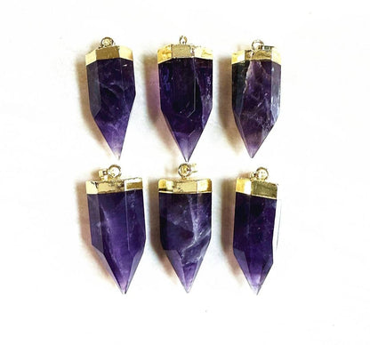Nye, dobbelt terminert Golden Healer Quartz anheng med kjede , Gold Electroplated