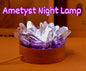 Nye, smÅ og søte Led Crystal Nattlamper... Ametyst Chipstones+ Clear Quartz Points