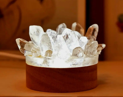 Nye, smÅ og søte Led Crystal Nattlamper... Clear Quartz Points