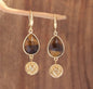 Elegante BOHEMIAN øredobber i Tear Drop Design m/krok, Goldplated - Tiger Eye