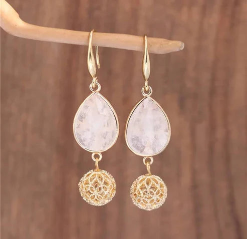 Summersale / Vakkert Rose Quartz Smykkesett ( Kjede, 925s Ring m/zirkoner, Øredobber )