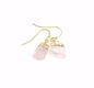Elegante og enkle øredobber i Ice Cube Drop Design, Goldplated - Raw Clear Quartz, Small Size