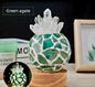 Ny, dekorativ Grønn Agat & Clear Quartz Krystallamper i " Pineapple " Design