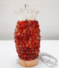 Nyhet / Ny, stor og hÅndlaget " Pineapple " Red Agate t Stone Ledlampe med dekorativ Crystal Top Decor..18x8cm