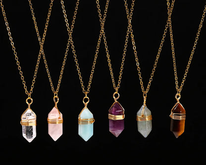Nye MICCI DESIGN 18K Goldplated dobbelterminert Point Anheng, 8 stentyper