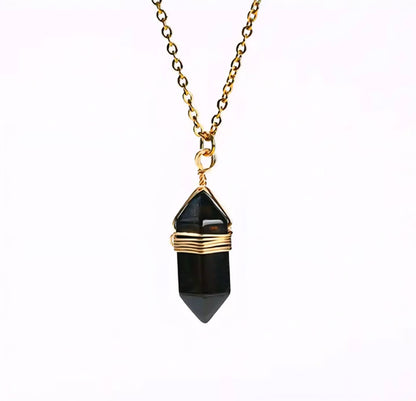 Nye MICCI DESIGN 18K Goldplated dobbelterminert Point Anheng, 8 stentyper