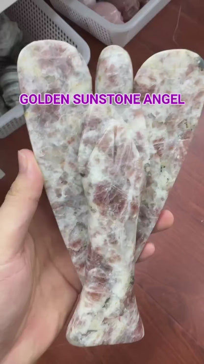 Supervakker Golden Sunstone Angel, 18cm