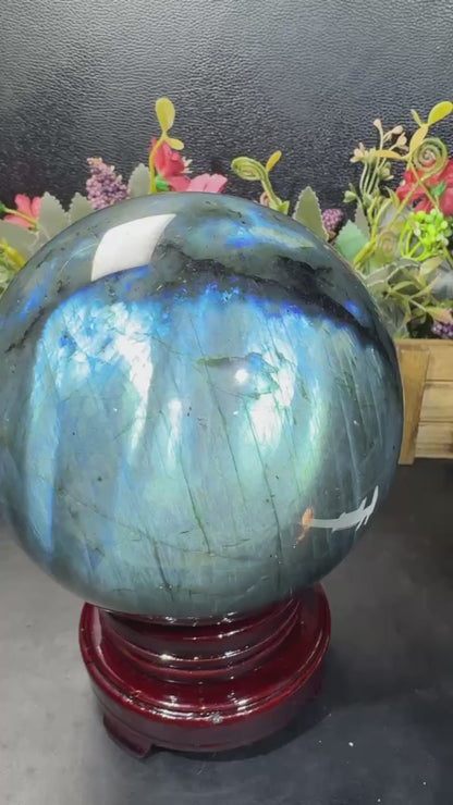 XXL Labradorite Spheres -  ca. 13.5-14cm - 3.5 - 4.0kg