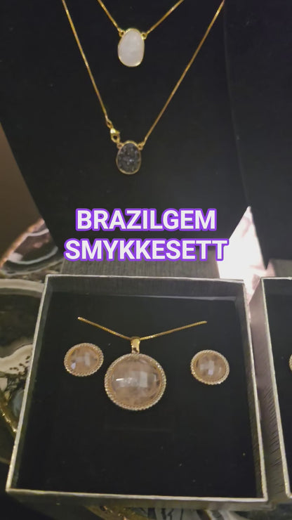 Black November / BrazilGem 18K Gold Electroplated Smykkesett, 4 Design