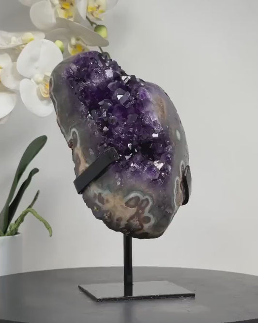 Deep Purple A Grade Natural URUGUAY Amethyst Crystal Cluster - MWS1650, 21x11cm - 2.6KG