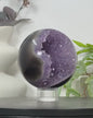 Large Natural Uruguay Amethyst & Agate Sphere Geode - SPH0159, 11.8cm