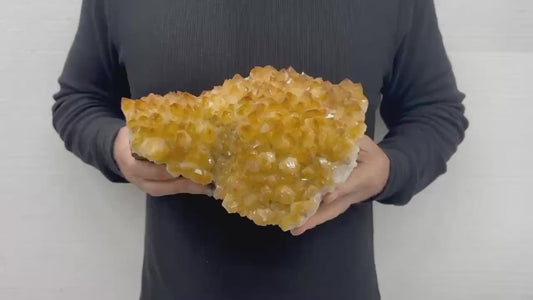 Superflott og stort World Class Brazilian Citrine ( Heated ) Cluster med stativ , ca, 20x18cm - 4kg