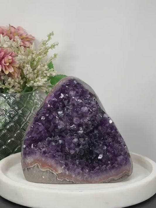 Beautiful Uruguayan Amethyst Cathedral, Self Standing Amethyst, Tall Amethyst Stone | CBP1027, 12x14cm