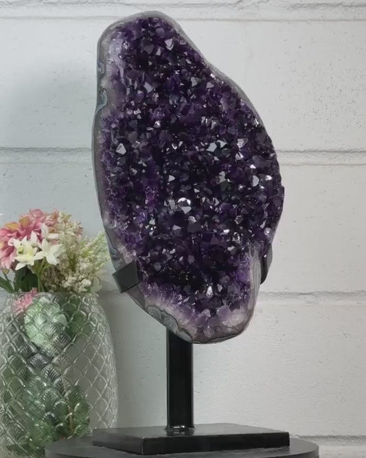 Huge Natural Amethyst Crystal Specimen - Perfect Home Centerpiece - MWS2605, 51x24cm m/Stativ - 14.6kg