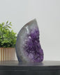 AAA+ Stunning Natural Uruguay Amethyst & Agate Flame Geode, 14x9cm - FST 0166